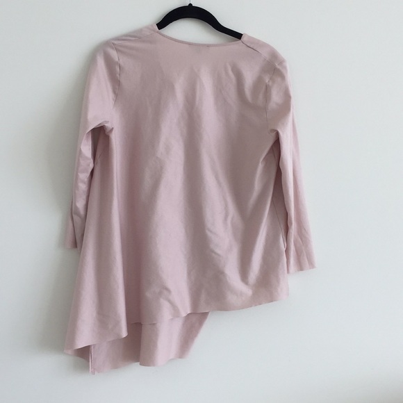 COS blush pink asymmetrical v-neck top - Picture 7 of 7